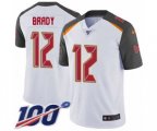 Tampa Bay Buccaneers #12 Tom Brady White Vapor Untouchable Limited Player 100th Season Football Jersey