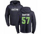 Seattle Seahawks #57 Cody Barton Navy Blue Name & Number Logo Pullover Hoodie