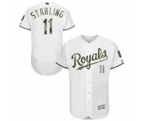 Kansas City Royals Bubba Starling Authentic White 2016 Memorial Day Fashion Flex Base Baseball Player Jersey