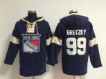 New York Rangers #99 Wayne Gretzky blue jerseys(pullover hooded sweatshirt)