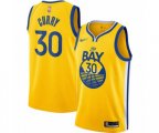 Golden State Warriors #30 Stephen Curry Authentic Gold Finished Basketball Jersey - Statement Edition