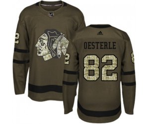 Chicago Blackhawks #82 Jordan Oesterle Authentic Green Salute to Service NHL Jersey