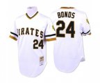 Pittsburgh Pirates #24 Barry Bonds Authentic White Throwback Baseball Jersey