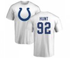 Indianapolis Colts #92 Margus Hunt White Name & Number Logo T-Shirt