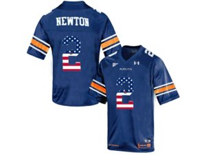 2016 US Flag Fashion Men\'s Under Armour Cam Newton #2 Auburn Tigers College Football Throwback Jersey - Navy Blue