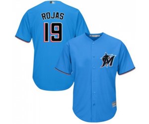 Miami Marlins #19 Miguel Rojas Replica Blue Alternate 1 Cool Base Baseball Jersey