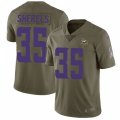 Minnesota Vikings #35 Marcus Sherels Limited Olive 2017 Salute to Service NFL Jersey