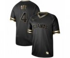 San Francisco Giants #4 Mel Ott Authentic Black Gold Fashion Baseball Jersey