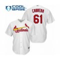 St. Louis Cardinals #61 Genesis Cabrera Authentic White Home Cool Base Baseball Player Jersey