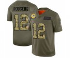Green Bay Packers #12 Aaron Rodgers 2019 Olive Camo Salute to Service Limited Jersey