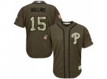 Philadelphia Phillies #15 Dave Hollins Green Salute to Service Stitched Baseball Jersey