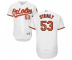 Baltimore Orioles #53 Dan Straily White Home Flex Base Authentic Collection Baseball Jersey