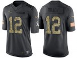 New England Patriots #12 Tom Brady Stitched Black NFL Salute to Service Limited Jerseys