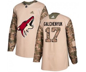 Arizona Coyotes #17 Alex Galchenyuk Authentic Camo Veterans Day Practice Hockey Jersey