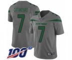New York Jets #7 Chandler Catanzaro Limited Gray Inverted Legend 100th Season Football Jersey