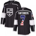 Los Angeles Kings #7 Oscar Fantenberg Authentic Black USA Flag Fashion NHL Jersey