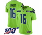 Seattle Seahawks #16 Tyler Lockett Limited Green Rush Vapor Untouchable 100th Season Football Jersey