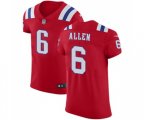 New England Patriots #6 Ryan Allen Red Alternate Vapor Untouchable Elite Player Football Jersey