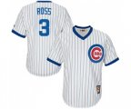 Chicago Cubs #3 David Ross Authentic White Home Cooperstown Baseball Jersey