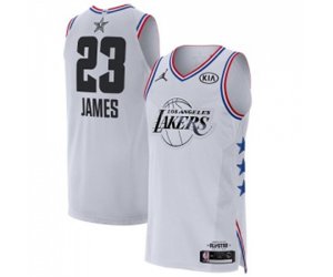 Los Angeles Lakers #23 LeBron James Authentic White 2019 All-Star Game Basketball Jersey