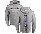 Baltimore Ravens #70 Ben Powers Ash Backer Pullover Hoodie