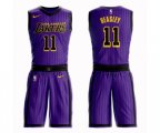 Los Angeles Lakers #11 Michael Beasley Authentic Purple Basketball Suit Jersey - City Edition