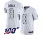 Oakland Raiders #8 Daniel Carlson Limited White Rush Vapor Untouchable 100th Season Football Jersey