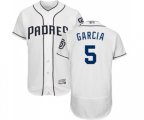 San Diego Padres #5 Greg Garcia White Home Flex Base Authentic Collection Baseball Jersey