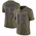 Baltimore Ravens #15 Michael Crabtree Limited Olive 2017 Salute to Service NFL Jersey
