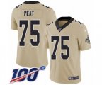 New Orleans Saints #75 Andrus Peat Limited Gold Inverted Legend 100th Season Football Jersey