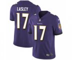 Baltimore Ravens #17 Jordan Lasley Purple Team Color Vapor Untouchable Limited Player Football Jersey