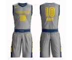 Memphis Grizzlies #10 Mike Bibby Authentic Gray Basketball Suit Jersey - City Edition