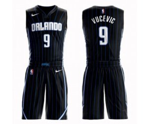 Orlando Magic #9 Nikola Vucevic Swingman Black Basketball Suit Jersey Statement Edition
