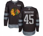 Chicago Blackhawks #45 Luc Snuggerud Authentic Black 1917-2017 100th Anniversary NHL Jersey