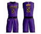 Los Angeles Lakers #5 Robert Horry Authentic Purple Basketball Suit Jersey - City Edition