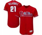 Philadelphia Phillies Vince Velasquez Red Alternate Flex Base Authentic Collection Baseball Player Jersey