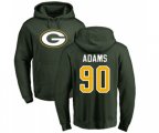 Green Bay Packers #90 Montravius Adams Green Name & Number Logo Pullover Hoodie