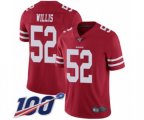 San Francisco 49ers #52 Patrick Willis Red Team Color Vapor Untouchable Limited Player 100th Season Football Jersey