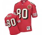 San Francisco 49ers #80 Jerry Rice Authentic Red Team Color 50TH Patch 1996 Throwback Football Jersey