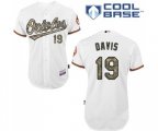 Baltimore Orioles #19 Chris Davis Authentic White USMC Cool Base Baseball Jersey