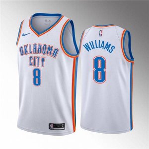 Oklahoma City Thunder #8 Jalen Williams White Association Edition Stitched Basketball Jersey