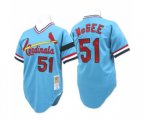 St. Louis Cardinals #51 Willie McGee Authentic Blue Throwback Baseball Jersey