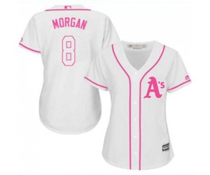 Women\'s Oakland Athletics #8 Joe Morgan Replica White Fashion Cool Base Baseball Jersey