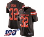 Cleveland Browns #32 Jim Brown Team Color Vapor Untouchable Limited Player 100th Season Football Jersey