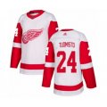 Detroit Red Wings #24 Antti Tuomisto Authentic White Away Hockey Jersey