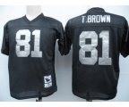 Oakland Raiders #81 Tim Brown Black Throwback Jersey