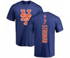 New York Mets #7 Marcus Stroman Royal Blue Backer T-Shirt