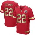 Kansas City Chiefs #22 Marcus Peters Elite Red Gold Team Color NFL Jersey