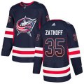 Columbus Blue Jackets #35 Jeff Zatkoff Authentic Navy Blue Drift Fashion NHL Jersey