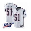 New England Patriots #51 JaWhaun Bentley White Vapor Untouchable Limited Player 100th Season Football Jersey